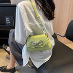 Macaron Rhinocele Bow One Shoulder Underarm Portable Crossbody Bag