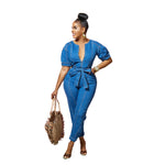 Women's Fashion Blue Washed Jumpsuit