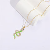 Bohemian Candy-colored Drops Of Oil 14K Pendant Clavicle Chain