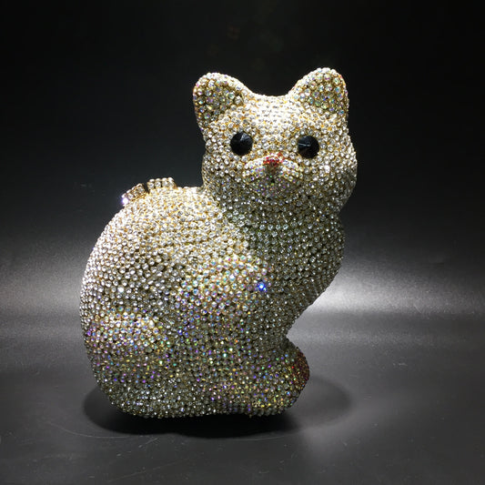 Kitty Rhinestone Crystal Bag