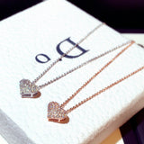 Rhinestone Heart Shaped Clavicle Necklace