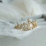 Crown Shell Pearls Ring Female Gold Plated