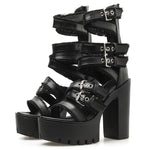 Women's Chunky Heel Platform Sandal Boots