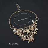 Sealife & Pearls Chain Necklace