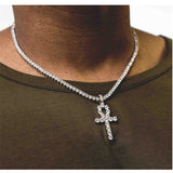 Egyptian Ankh Rhinestone Key Pendant