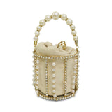 Pearl Rhinestone Bucket Bag Handbag Dress Bag Chain