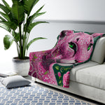 Pink Crystal Jaguar Fleece Blanket