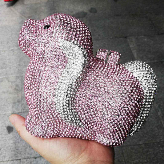 Diamond Poodle Crystal Clutch