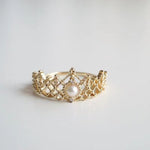 Crown Shell Pearls Ring Female Gold Plated