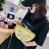 Individualized Funny Fruit Watermelon Orange Single Shoulder Diagonal Chain Bag Mobile Phone