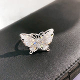 Rhinestone Butterfly Zircon Ring