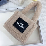 Lamb Fur Fluffy Bag Niche Fashion Mini Tote Handbag Female