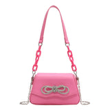 Macaron Rhinocele Bow One Shoulder Underarm Portable Crossbody Bag