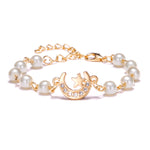 Round Rhinestone Pearl Bracelet Pendant