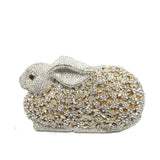 European And American Metal Diamond Rabbit Gem Evening Bag