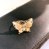 Rhinestone Butterfly Zircon Ring