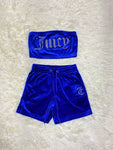 Rhinestone Chest-wrapped Shorts Suit