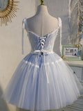 Fantasy Blue Short Dress Lace Fluffy Yarn Skirt