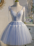 Fantasy Blue Short Dress Lace Fluffy Yarn Skirt