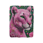 Pink Crystal Jaguar Fleece Blanket