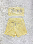 Rhinestone Chest-wrapped Shorts Suit