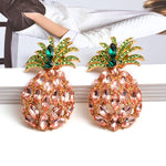 Fashion Pineapple Rhinestone Exaggerated Earrings