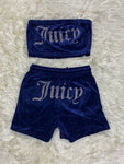 Rhinestone Chest-wrapped Shorts Suit