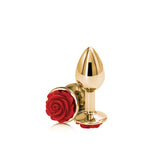 Men's And Women's Rosette Gold Round Butt Plug