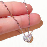 Rhinestone Heart Shaped Clavicle Necklace