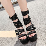 Women's Chunky Heel Platform Sandal Boots