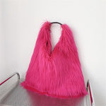 Water Wool One-shoulder Tote Plush Bag