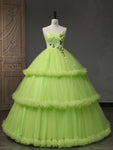 New Style Green Forest Series Fluffy Evening Dress