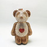 Diamond Bear Shape Rhinestone Chain Female Key Dinner Bag