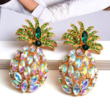 Fashion Pineapple Rhinestone Exaggerated Earrings