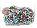 European And American Metal Diamond Rabbit Gem Evening Bag