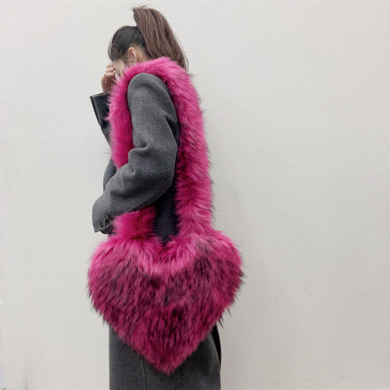 Big Fluffy Heart Crossbody Bag