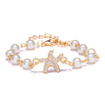 Round Rhinestone Pearl Bracelet Pendant