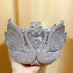 Diamond Swan Rhinestone Crystal Clutch