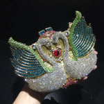 Diamond Swan Rhinestone Crystal Clutch