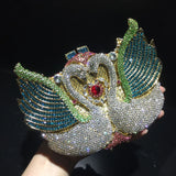 Diamond Swan Rhinestone Crystal Clutch