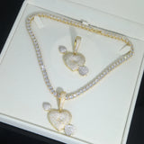 Heart Arrow Iced Out Tennis Chain