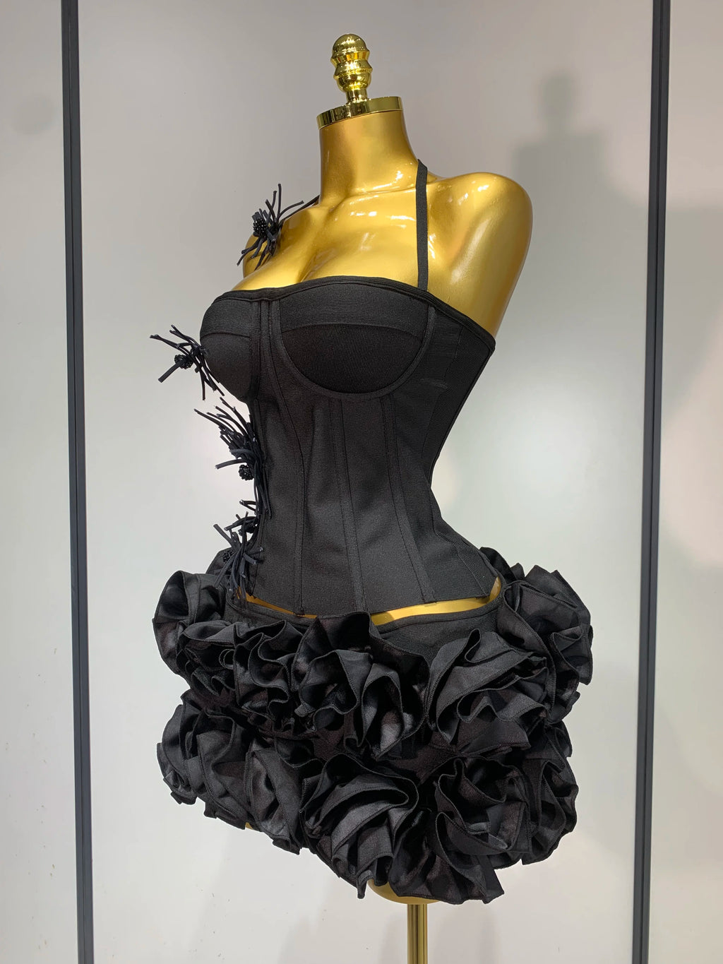 Flower Corset Two Piece Skirt Set
