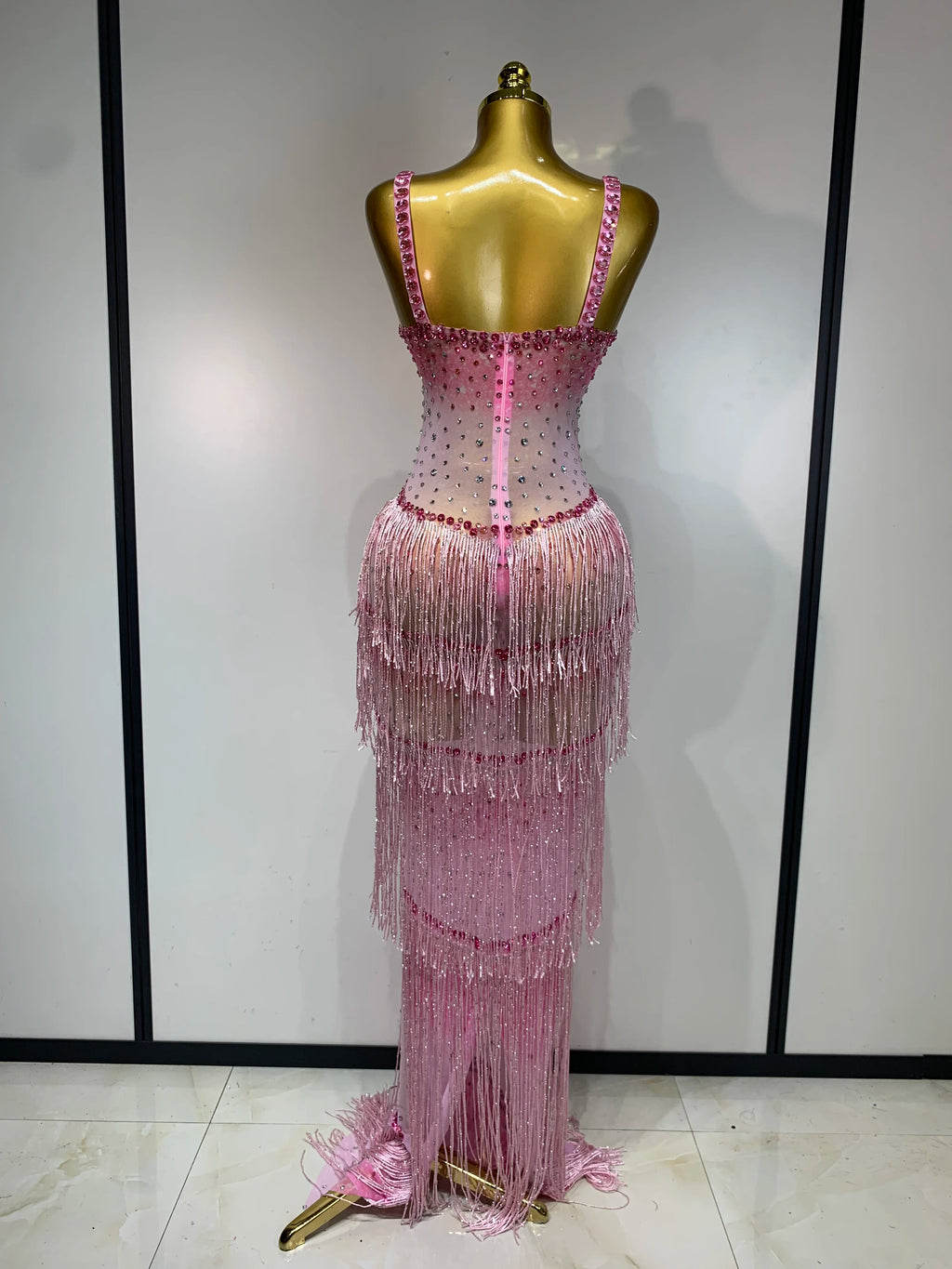 Sparkly Rhinestones Mesh Dress