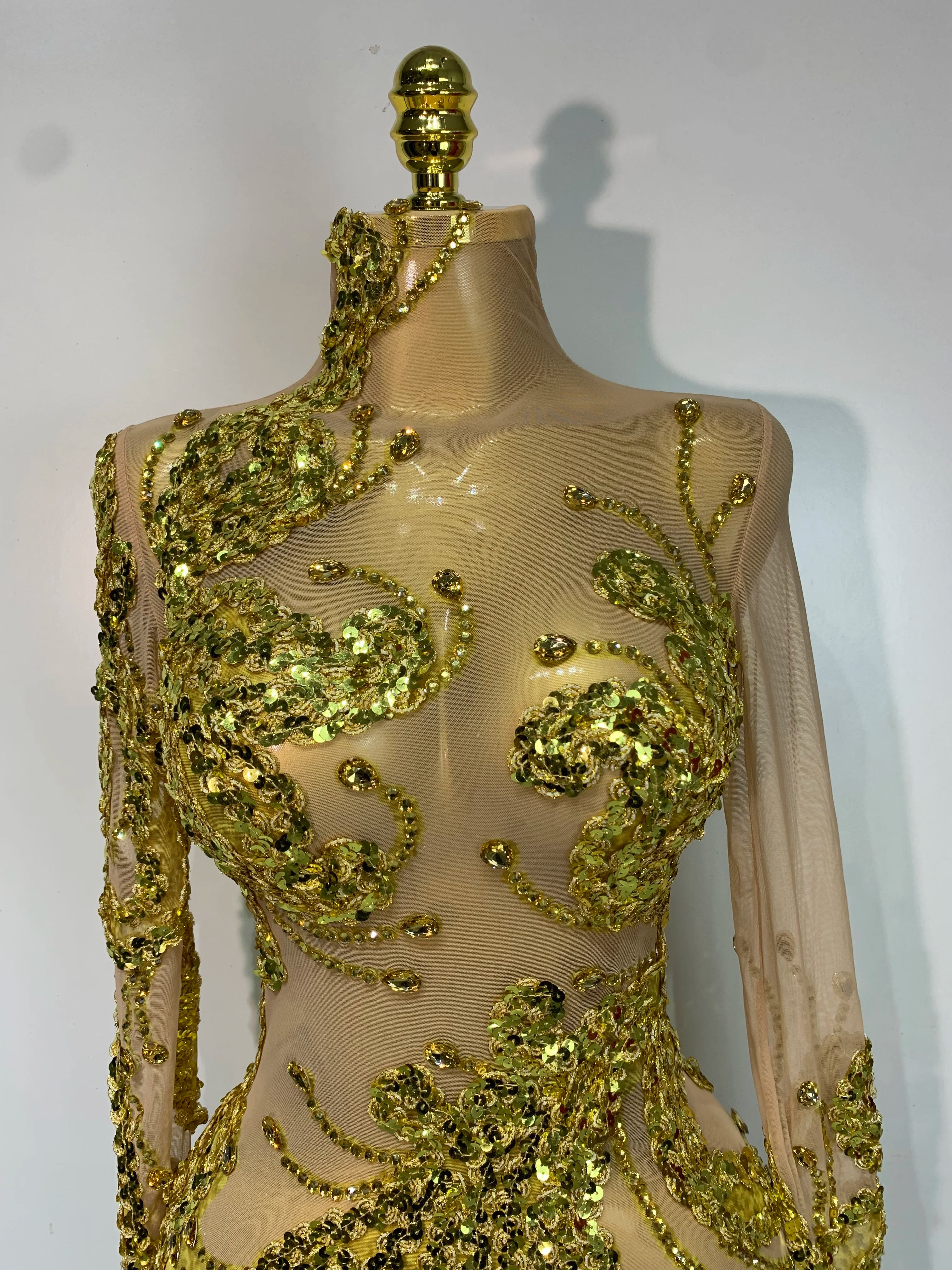 Gold Rhinestone Dress