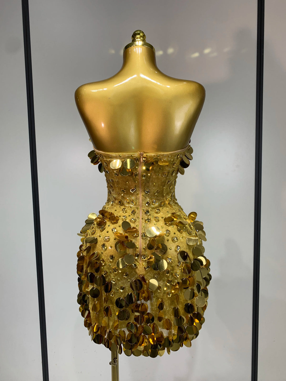 Sun Goddess Gold Sequin Dress