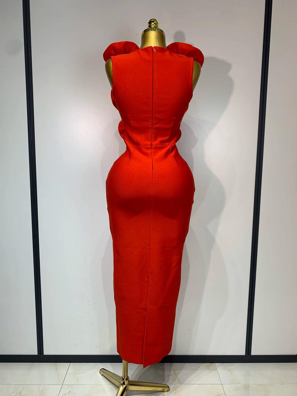 Rose V Neck Mesh 3D Flower Dress