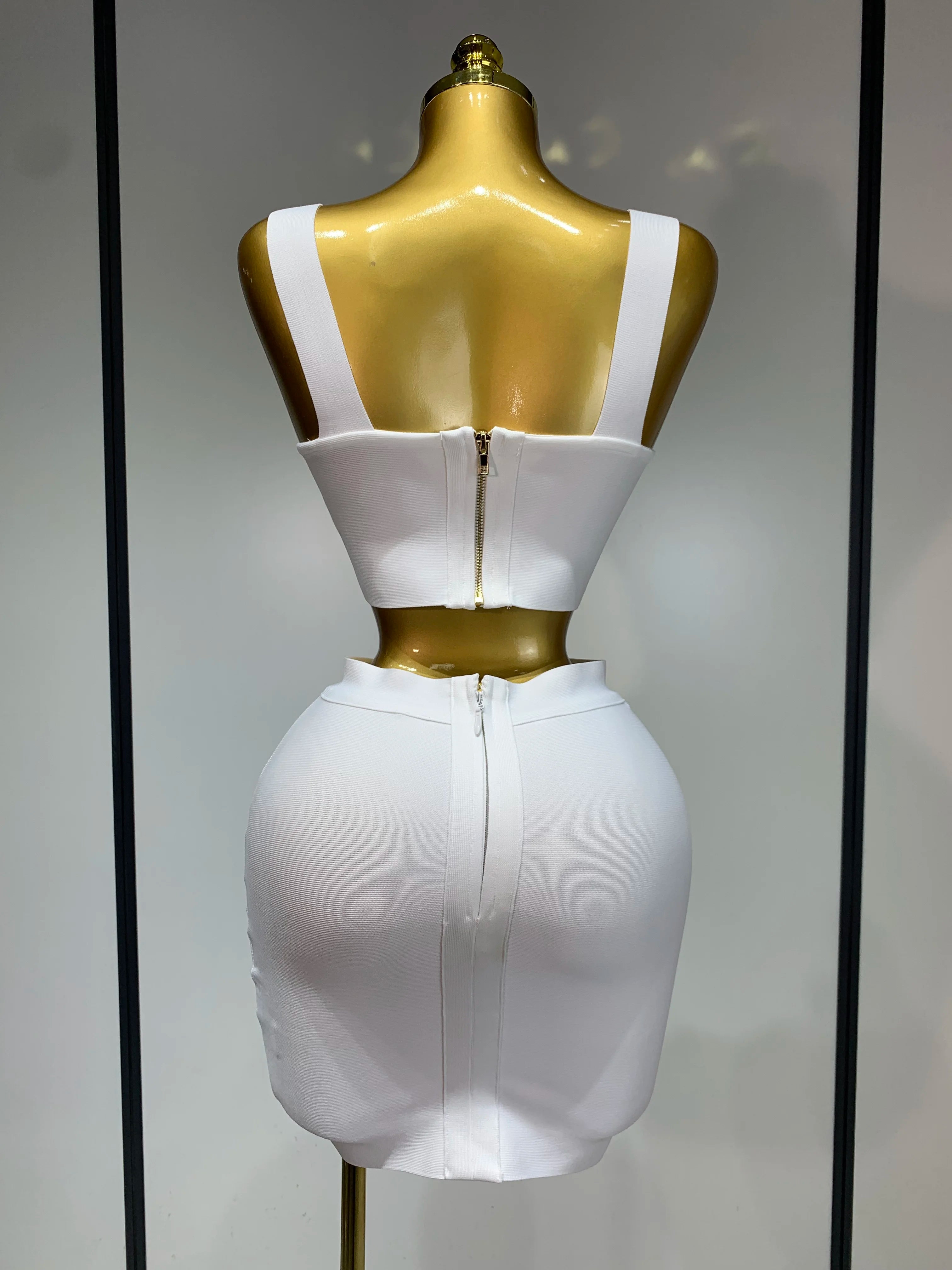 Bandage Corset Two Pieces Skirt Set