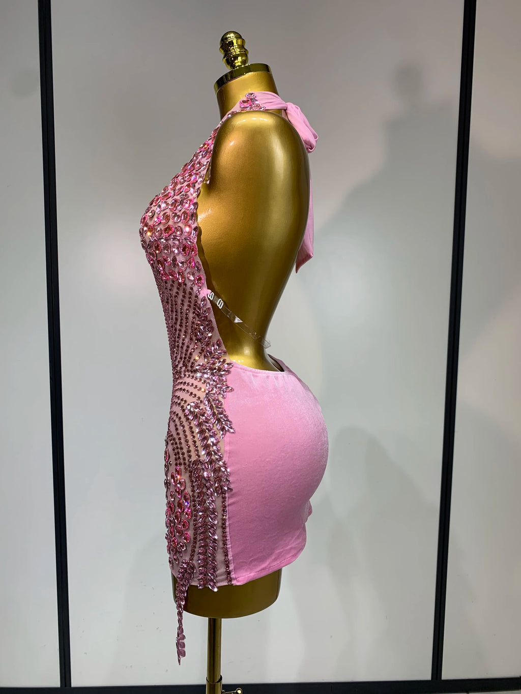 Crystal Diamond Mesh Dress
