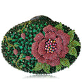 Oval Diamond Flower Crystal Clutch