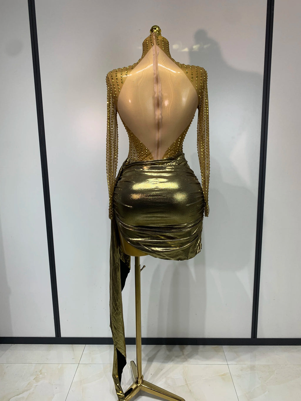 Moldavite Mesh Mini Dress
